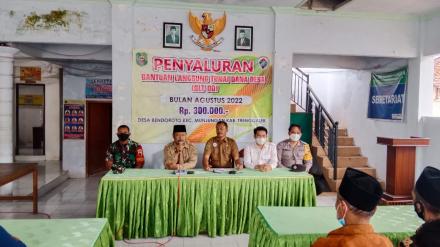 PENYALURAN BANTUAN LANGSUNG TUNAI DANA DESA (BLT-DD) BULAN AGUSTUS TAHUN ANGGARAN 2022 